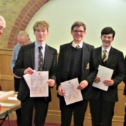 TBSHS A with President (left to right Elliot (Captain), Alex, Robin & David)