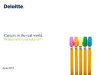 Careers in the Real  World – Deloitte
