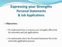 Writing an Effective Personal Statement Presentation