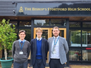 TBSHS Arkwright Scholar David with Mr Reynolds and Mr Blake