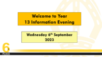 Year 13 Information Evening Presentation 2023