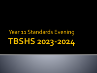 Year 11 Standards Evening Presentation 2023