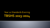 Year 10 Standards Evening PowerPoint Presentation 2023