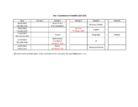 Year 7 Exam Timetable 19-23rd May 2025