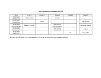 Year 8 Exam Timetable, 2-6th June 2025