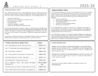 Curriculum Maps, English, Years 7 & 8, 2025-26
