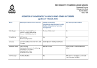 Governors’ Register of Business and Interests (Updated March 2026)