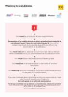 12. JCQ – Warning to candidates 2026-27